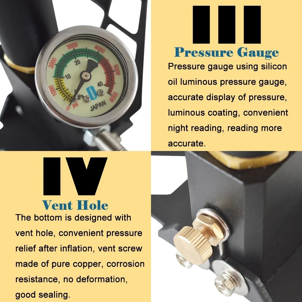 Techtongda 5800PSI Four Stage High Pressure PCP Hand Operated Air Pump Inflator Hunting