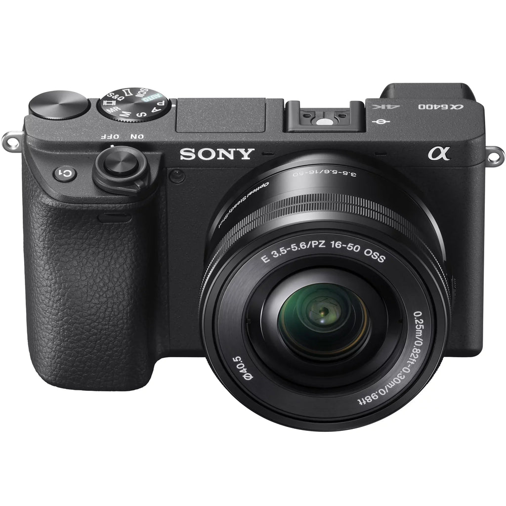 Sony a6400 4K Mirrorless Camera ILCE-6400L/B (Black) with 16-50mm f/3.5-5.6 OSS Lens Kit + 0.43x Wide Angle and 2.2X Telephoto Lens Deco Gear Case Filter Set & Extra Cell Power Editing Bundle