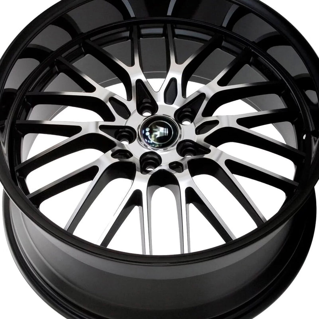 Konig 16MB Lace 16x7 5x100/5x114.3 +40et Gloss Black With Machined Face Wheel