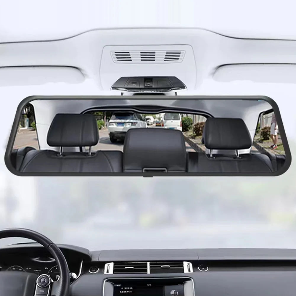 Aibecy 1080P DVR Dash Front & Rear Driving Recorder with 9.66 Inch Panel 170° Wide Angle Support Clear Night-Vision Parking Monitor Motion Detection Collision Locking Loop Recording Re