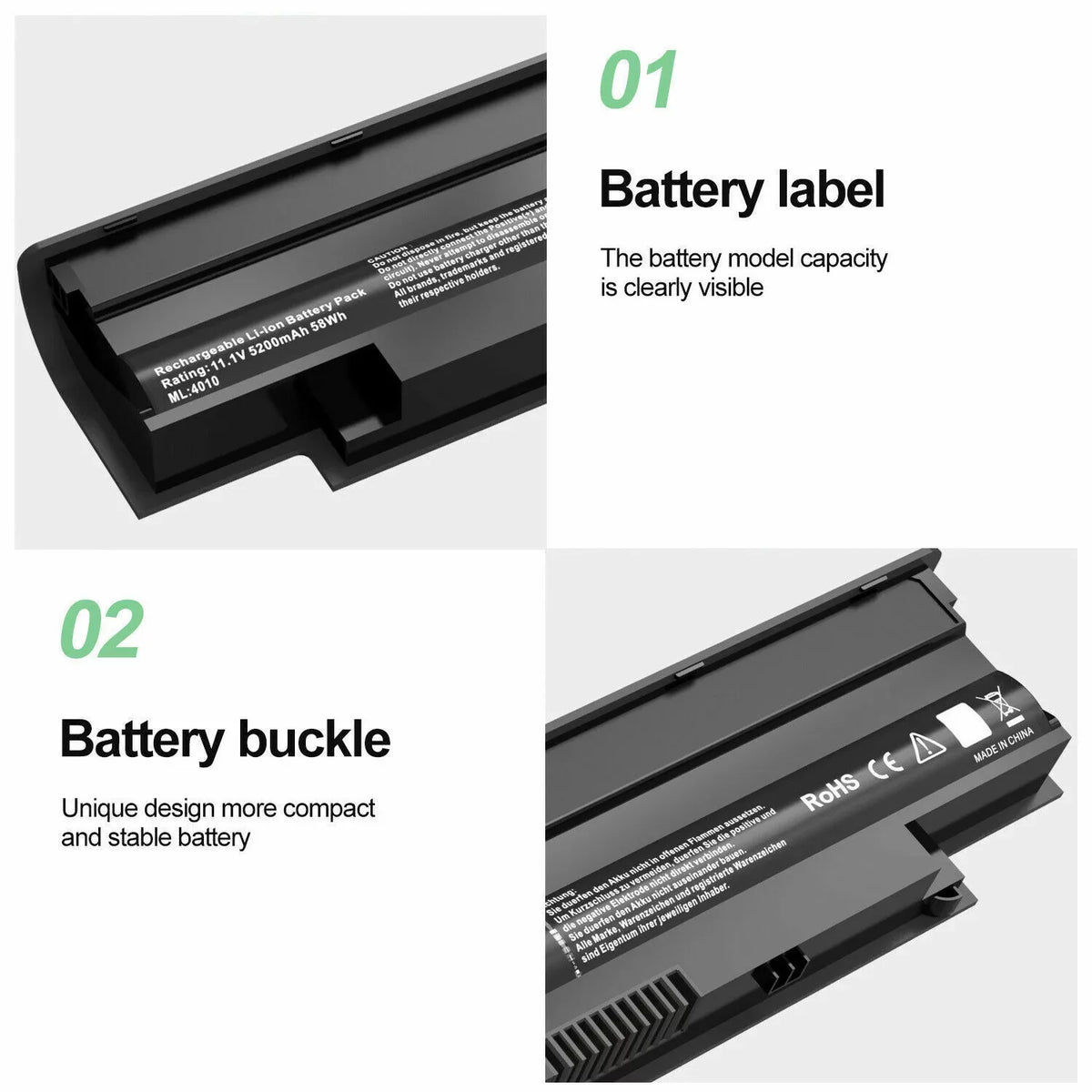 Cell N4010 for Inspiron 13R 14R 17R N4050 N5010 N7010 fits 04YRJH J1KND