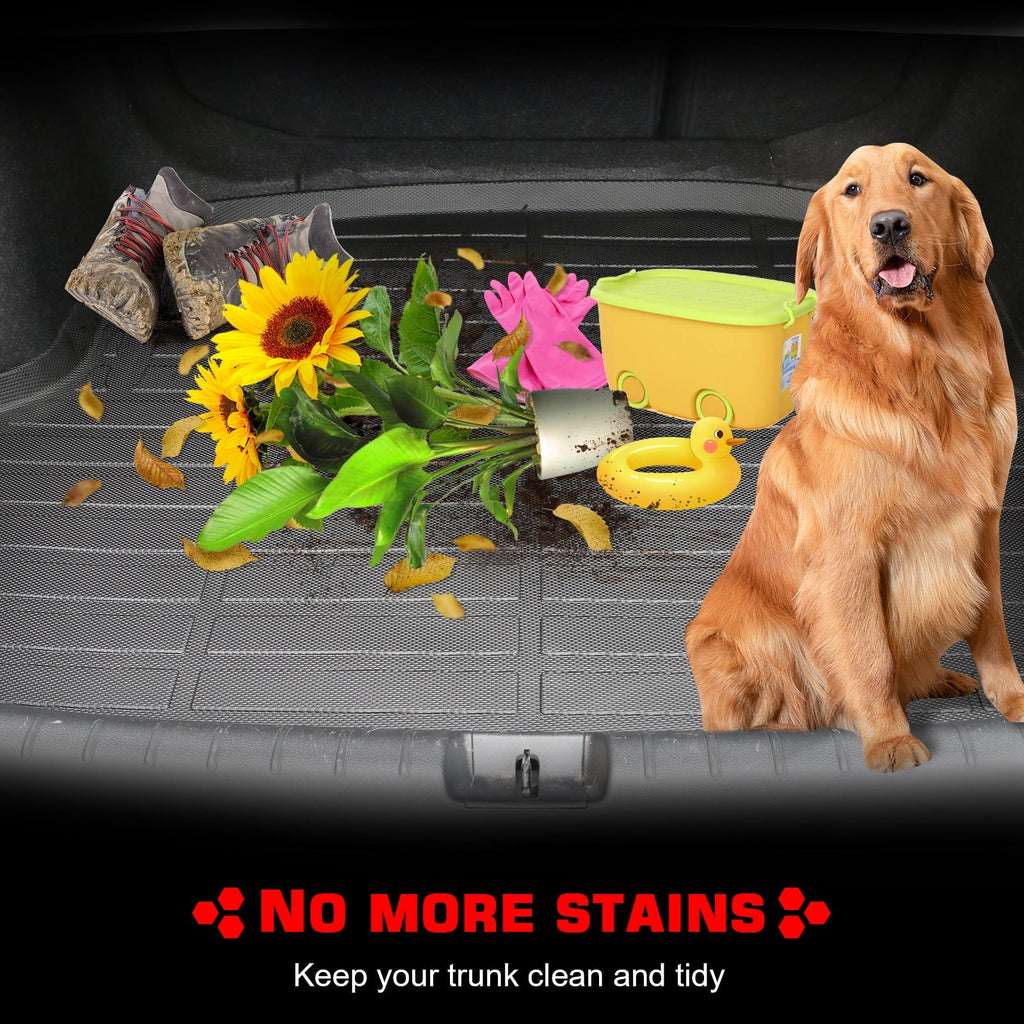 Ikon Motorsports Truck Bed Mat Compatible With 2022-2024 Ford Maverick, Black Rear Storage Floor Liner TPE Pickup Cargo Guard All Weather 3D Heavy Duty Trunk Flooring Protector Cover