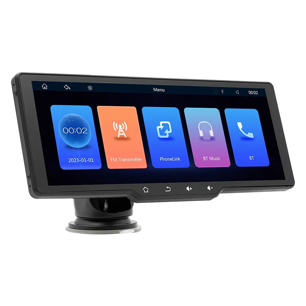 Shinysix Portable Wireless CarPlay Multi-language Car Video Recorder Car Camera Auto Camcorder 10.26in Car Rearview Camera Mobilephone APP Control Car MultiMedia Player