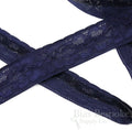 5 Yards Of Tansy Navy Blue Stretch Lace With Gripping Siline, Made In Italy