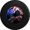 2018 2019 Wrangler JL Backup Camera American Flag Soccer Ball Futbol Spare Tire Cover for Jeep RV 33 Inch