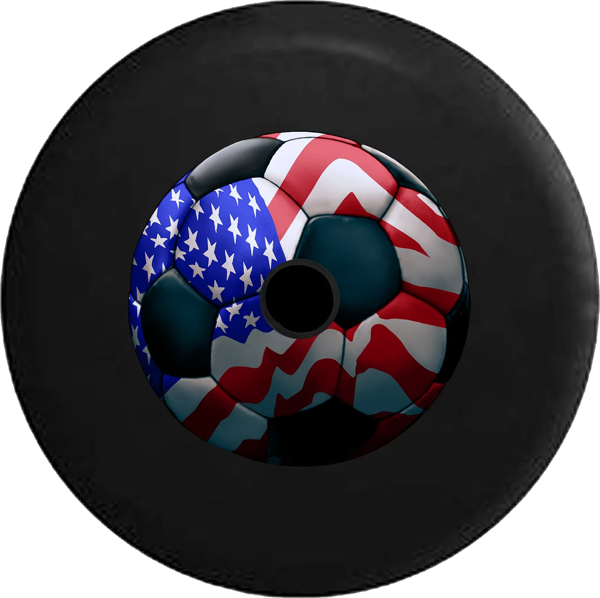 2018 2019 Wrangler JL Backup Camera American Flag Soccer Ball Futbol Spare Tire Cover for Jeep RV 33 Inch