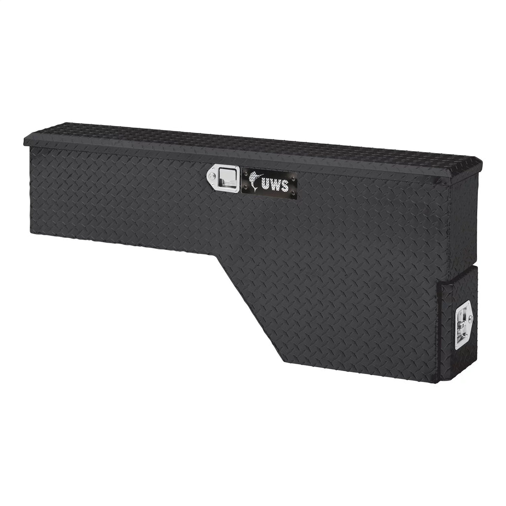 UWS EC30012 48-Inch Driver-Side Gloss Black Heavy-Wall Aluminum Truck Fender Wheel Well Tool Box, Central Unit Lid