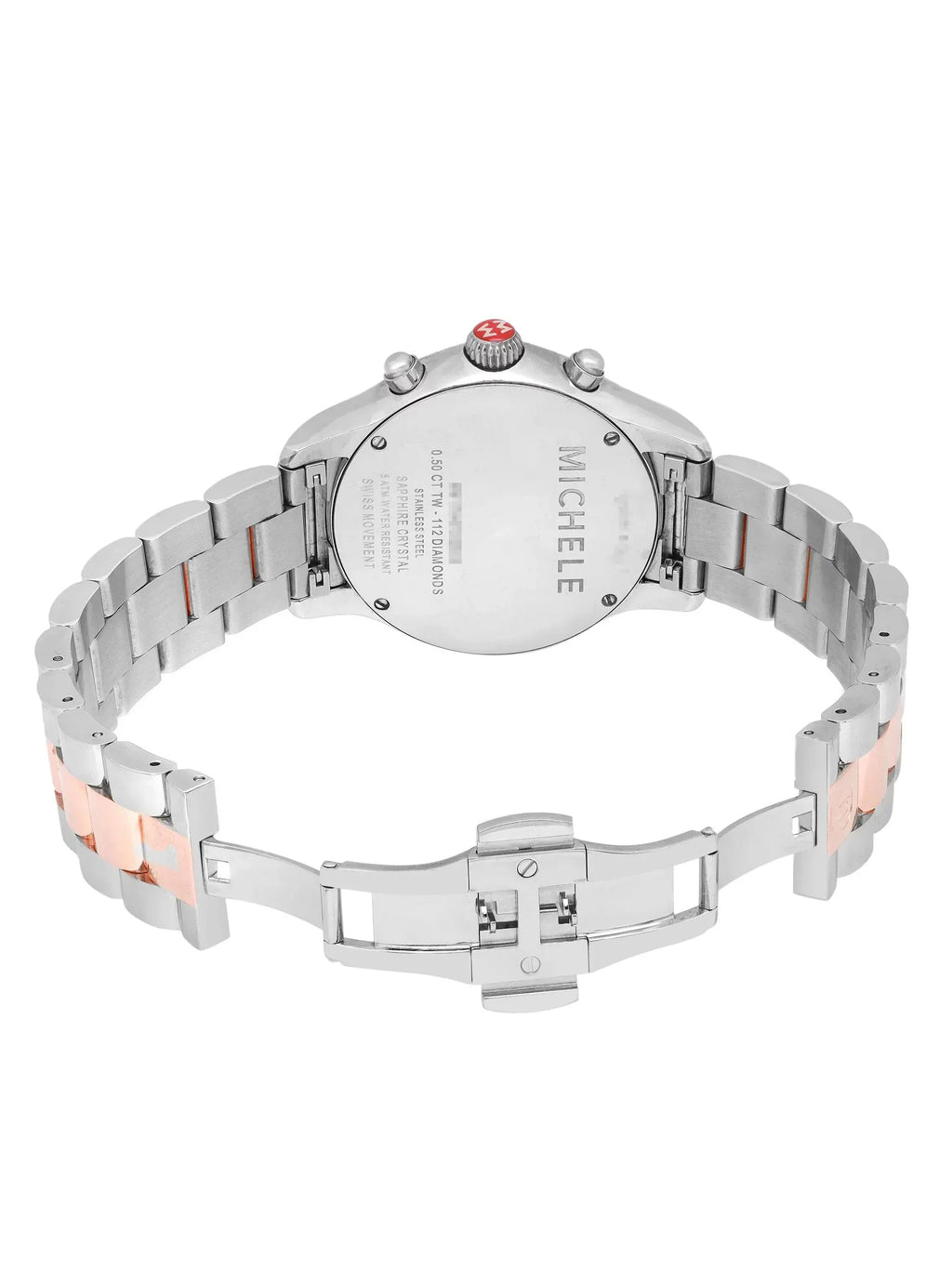 Michele Jetway 40mm Steel 0.50cttw Diamond Quartz Ladies Watch MWW17A000017