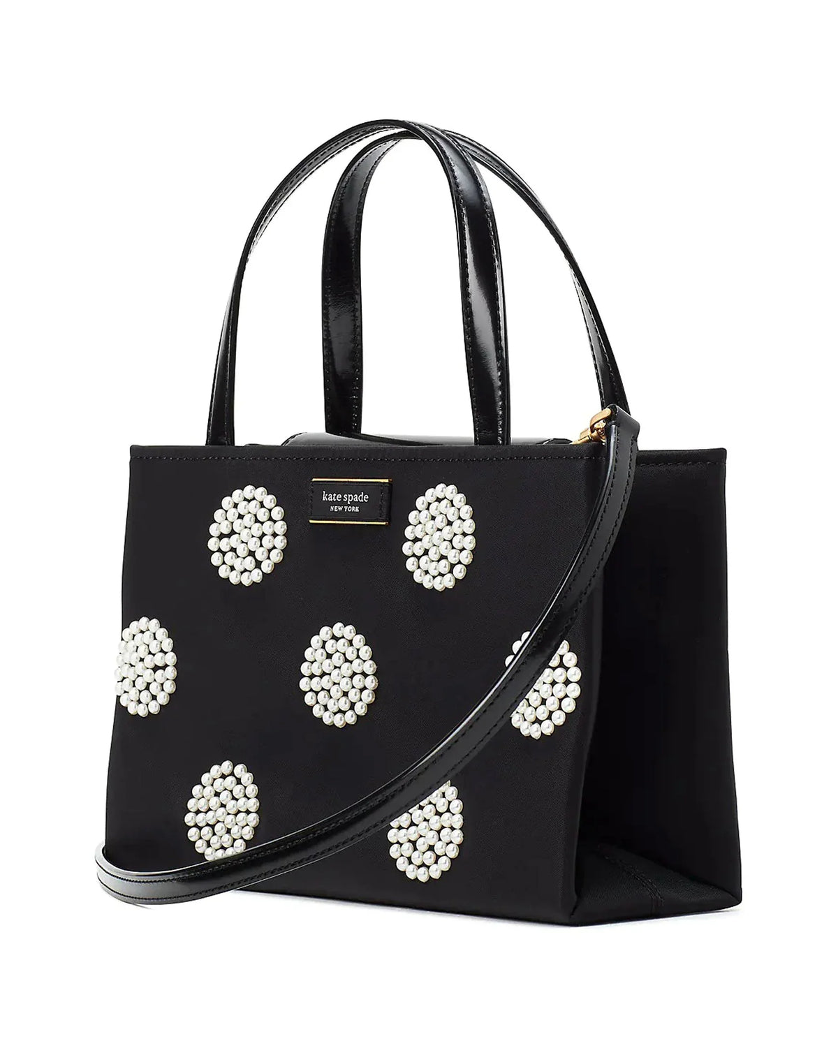 Sam Icon Pearl Embellished Nylon Small Tote