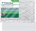 Filterbuy 8x20x4 MERV 13 Pleated HVAC AC Furnace Air Filters (3-Pack)