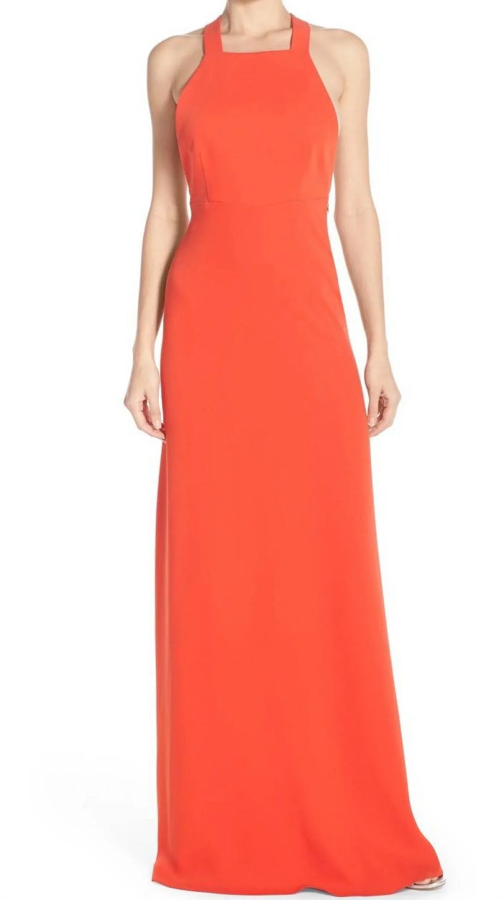 Jill Jill Stuart NEW Orange Womens Size 8 Straight-Neck Gown Dress