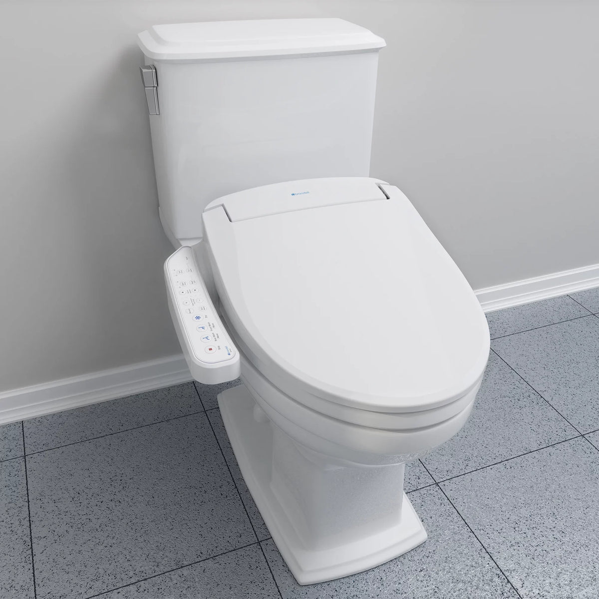 Brondell Swash SE400 Bidet Seat with Sidearm, Dryer and Stainless Steel Nozzle, Round White