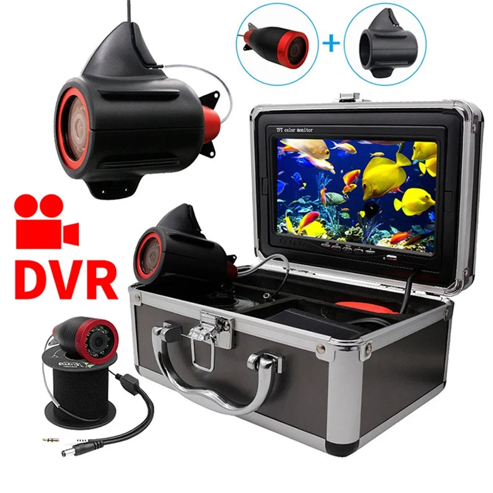 Erchang 7 Inch DVR Underwater Fishing Camera Portable Video Fish Finder for Lake Sea Fishing, Long Power Unit , Capture Every Moment Underwater