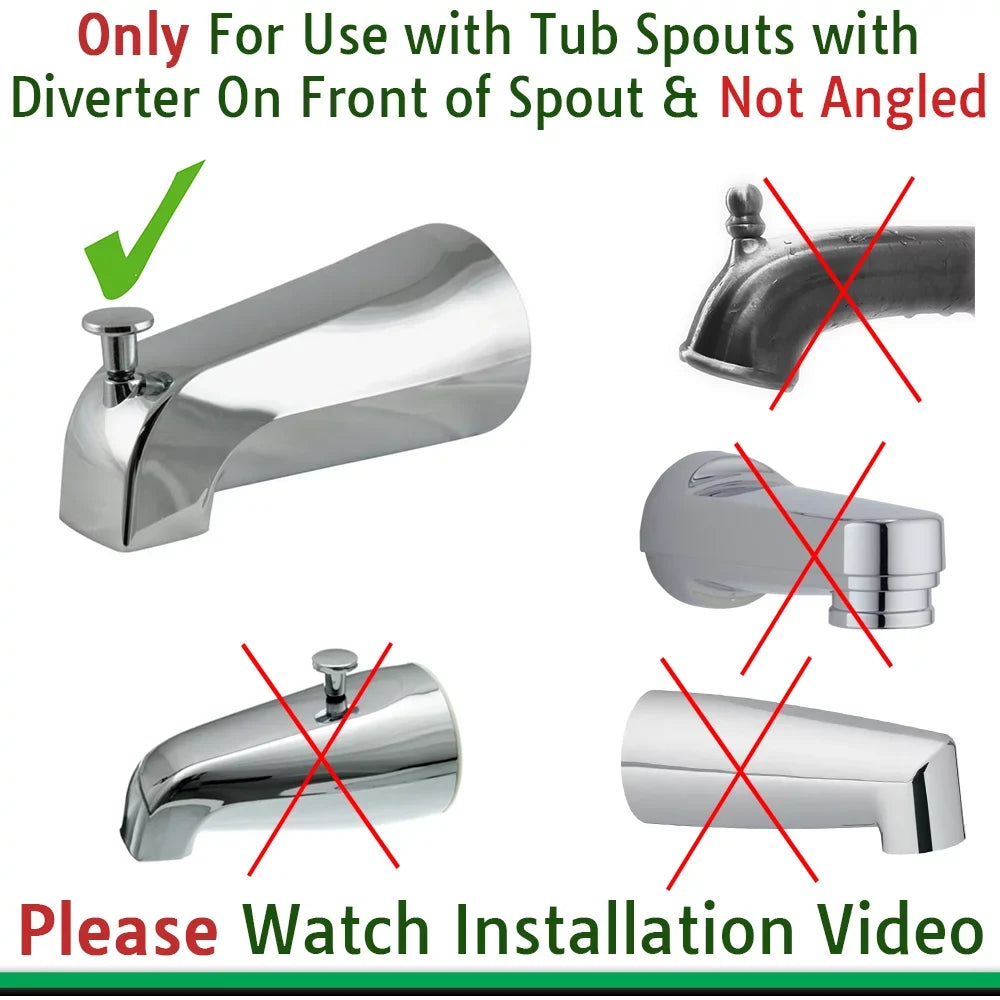 Wondurdog Bathtub Spout and Garden Hose Dog Wash Kit with Splash Shield and Rubber Scrubbing Teeth. For Bathtub Spouts with Front Pullup Lever Only.