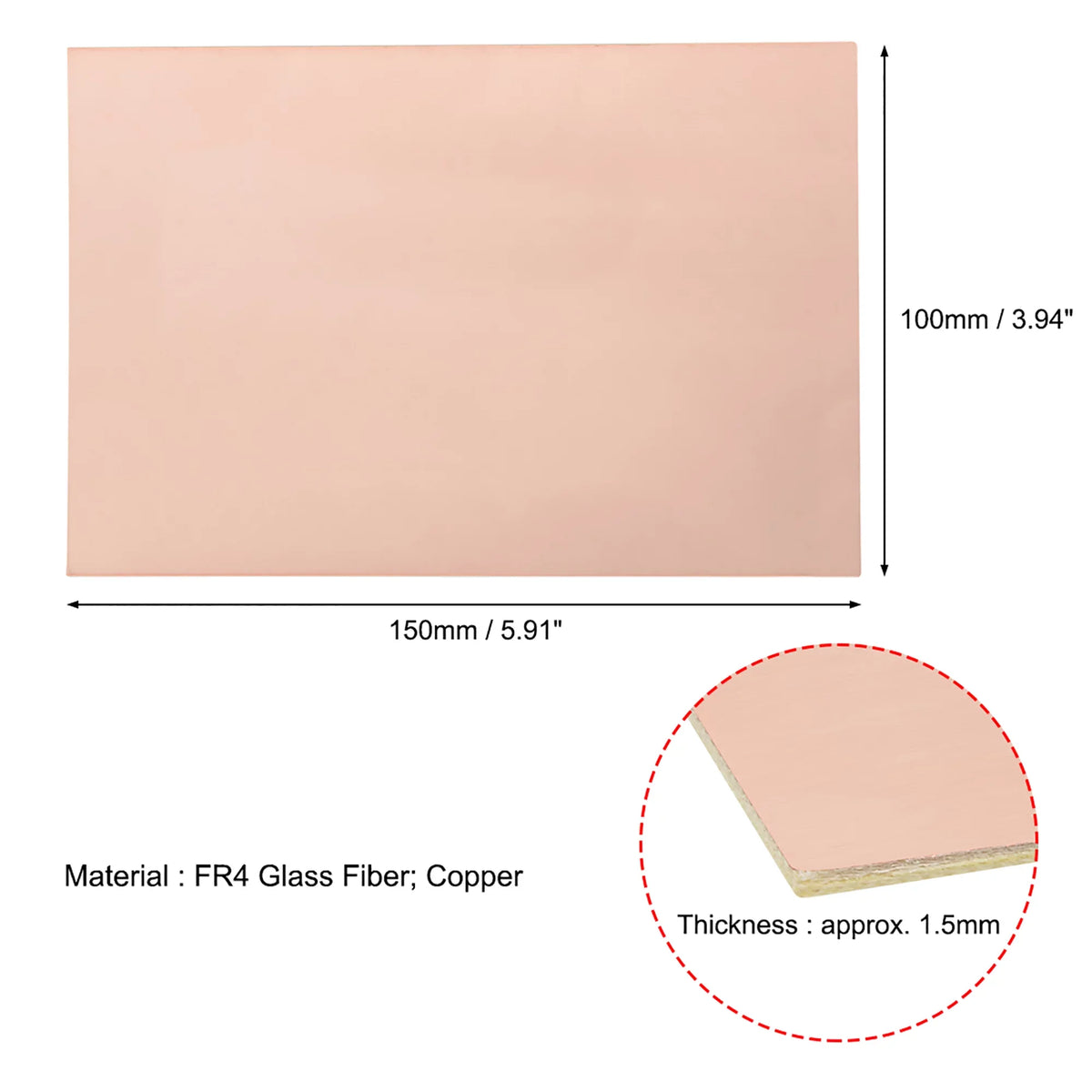 15 Pcs 150x100mm Double-Sided Copper Clad Laminate PCB Circuit Board FR4 1.5mm Thickness DIY Prototyping PCB Board